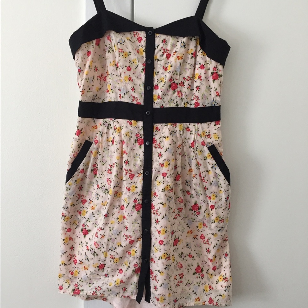 BCBGeneration - Floral print sundress w/black trim